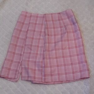 Pink Plaid Women's Skirt